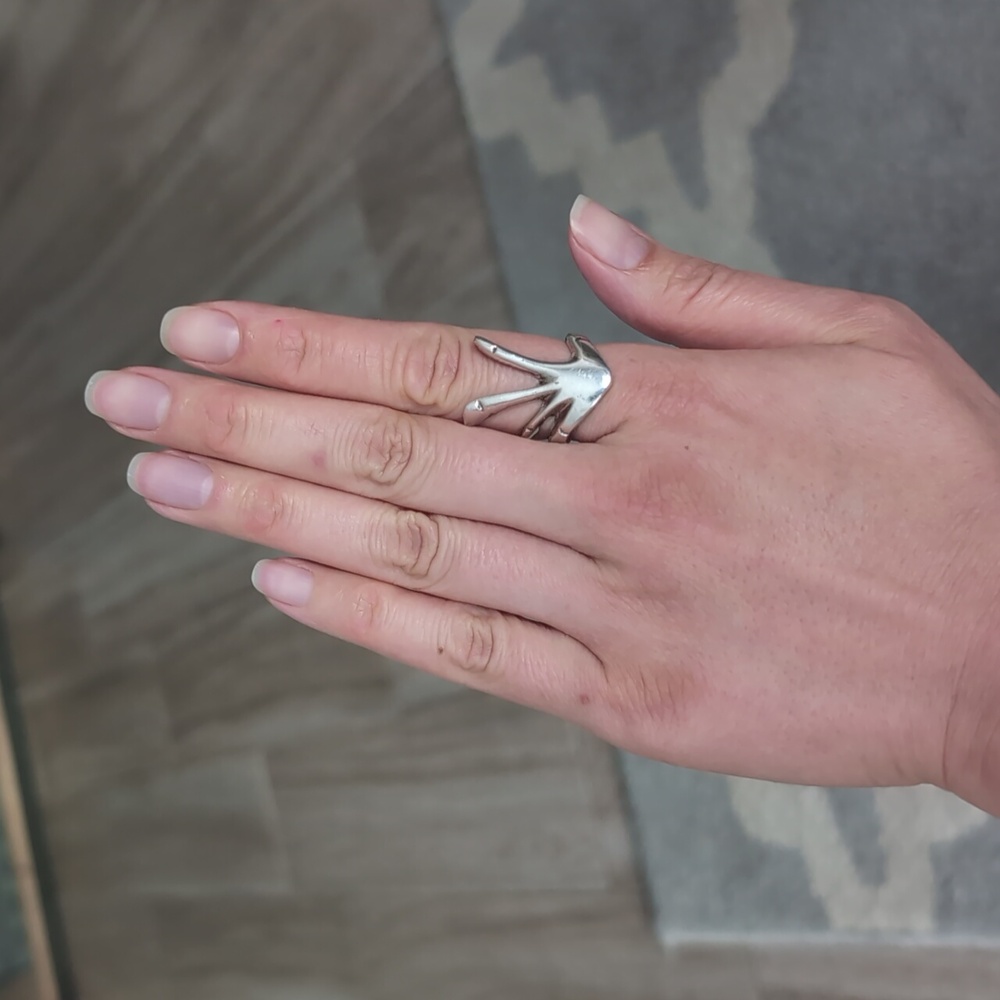 Sterling Silver Hand Ring - image 2